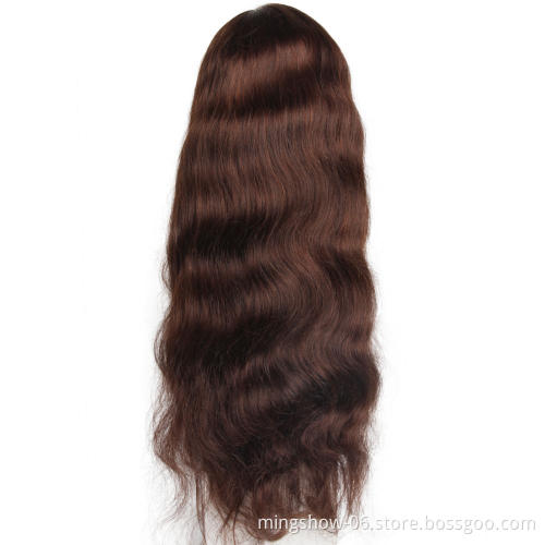 Wholesale 360 lace front wig human hair brown color